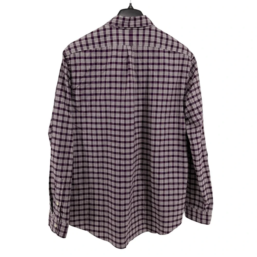 Polo Ralph Lauren Button Down Mens XL Pre-Owned Shirt Purple Plaid Classic Fit‎